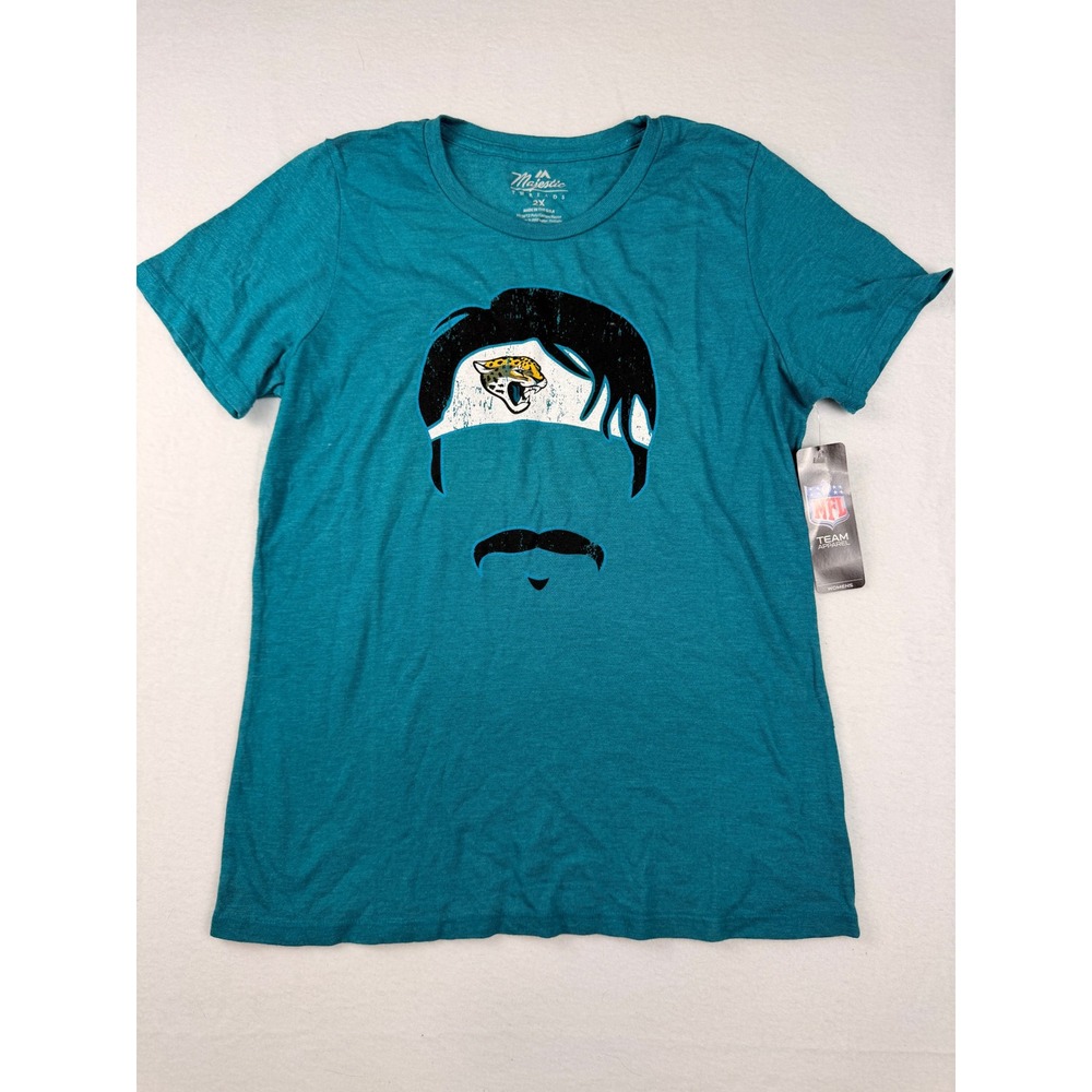 Majestic Threads Jacksonville Jaguars NFL Teal Graphic T-Shirt Womens 2X NEW